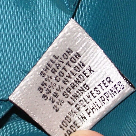 Talbots Teal Button down Jacket with fluted Sleeve - Picture 6 of 6